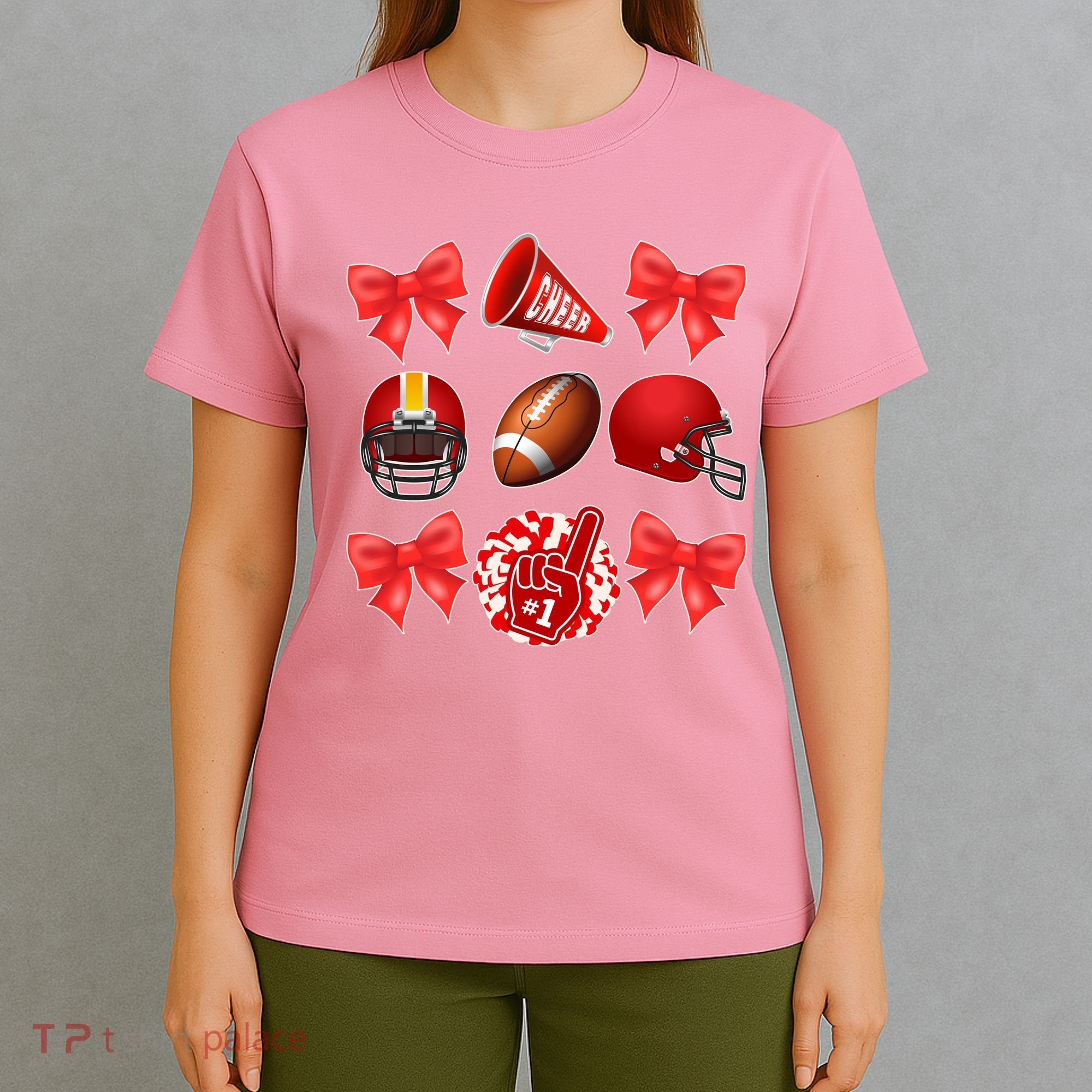 Cute Football Cheer Fan Lover Coquette style T-Shirt