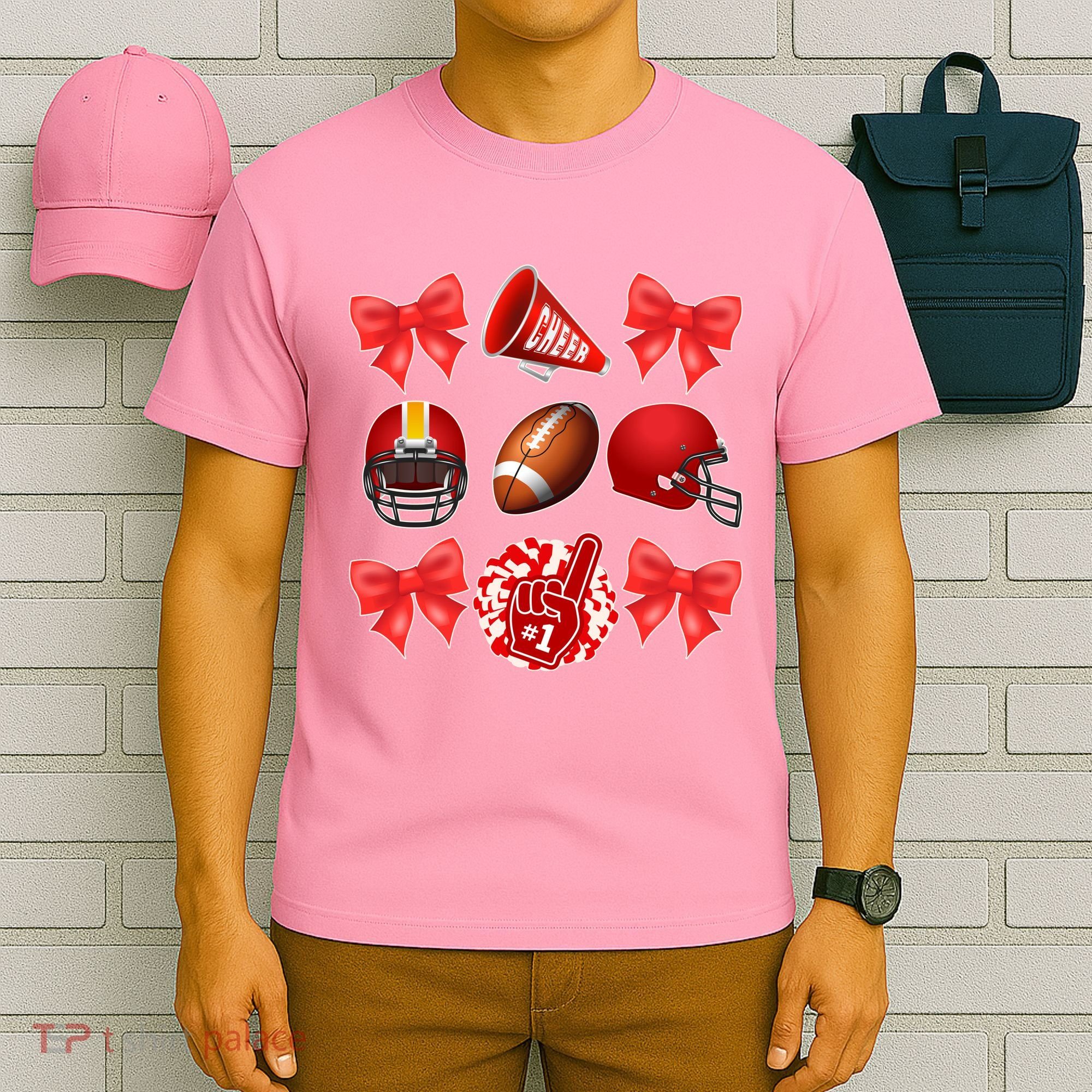 Cute Football Cheer Fan Lover Coquette style T-Shirt