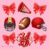 Cute Football Cheer Fan Lover Coquette style Button thumb 1