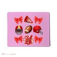 Cute Football Cheer Fan Lover Coquette style Mousepad thumb 0