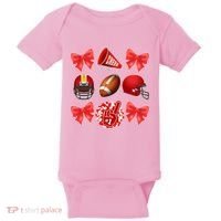 Cute Football Cheer Fan Lover Coquette style Baby Bodysuit thumb 0