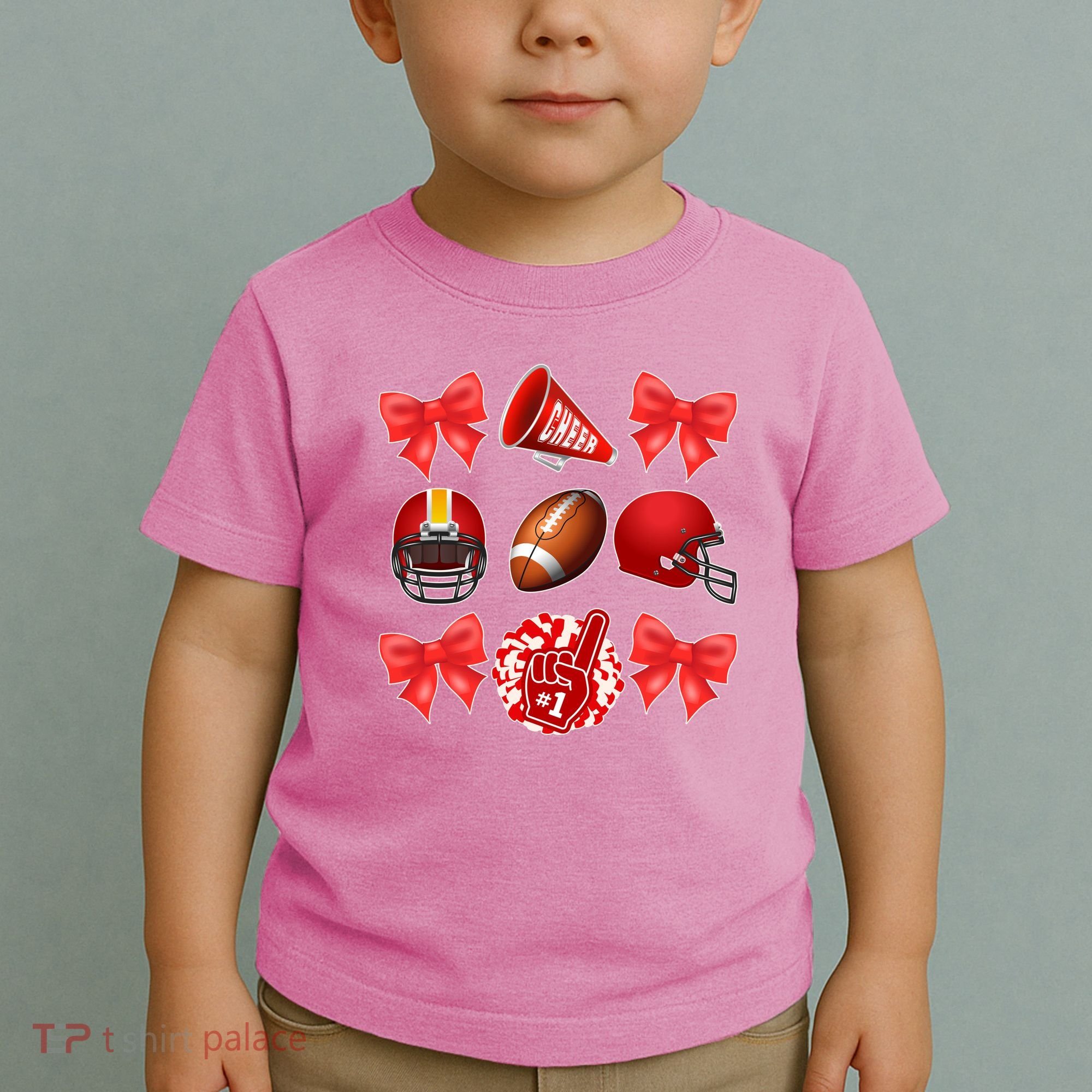 Cute Football Cheer Fan Lover Coquette style Toddler T-Shirt
