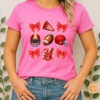 Cute Football Cheer Fan Lover Coquette style Women's T-Shirt thumb 2