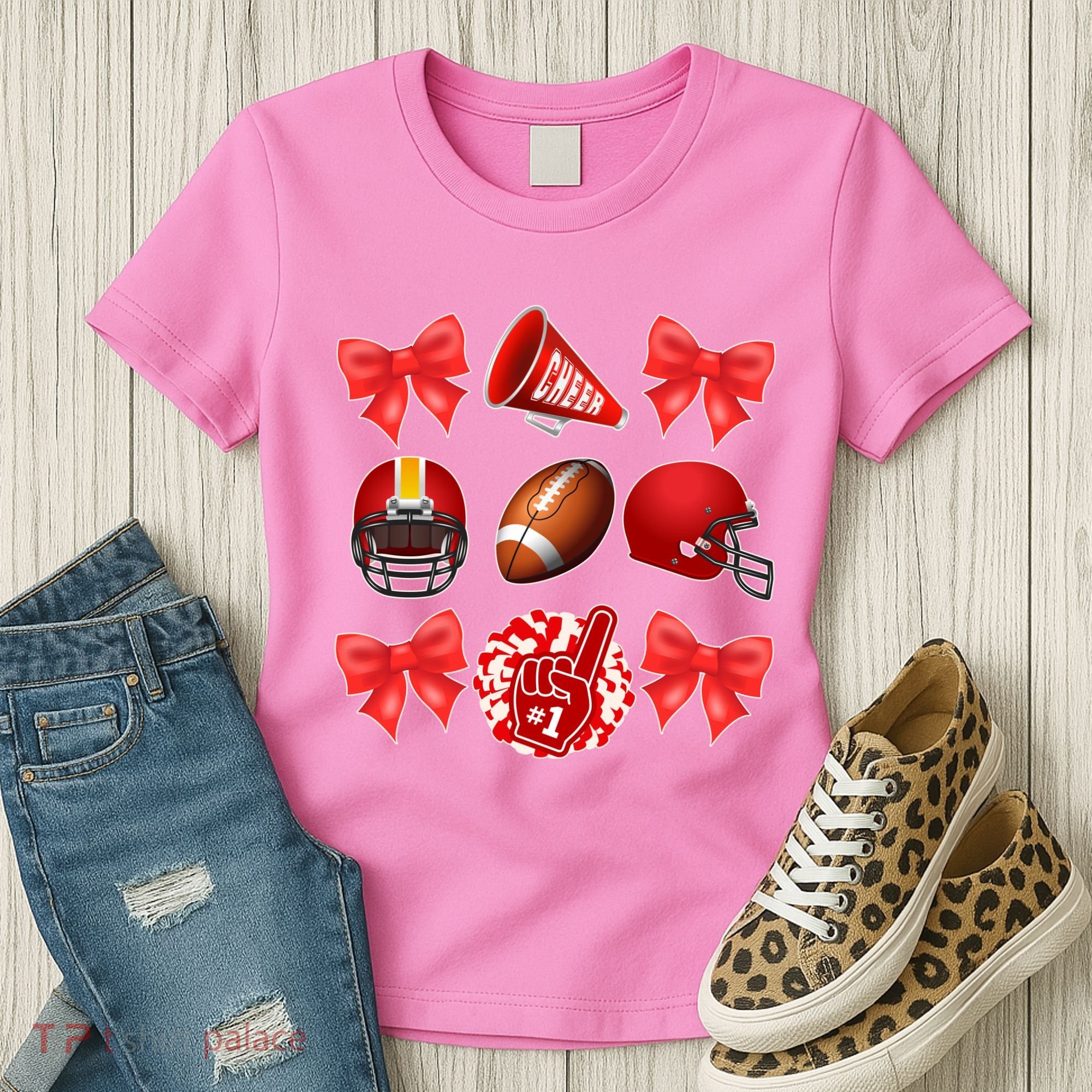Cute Football Cheer Fan Lover Coquette style Women's T-Shirt