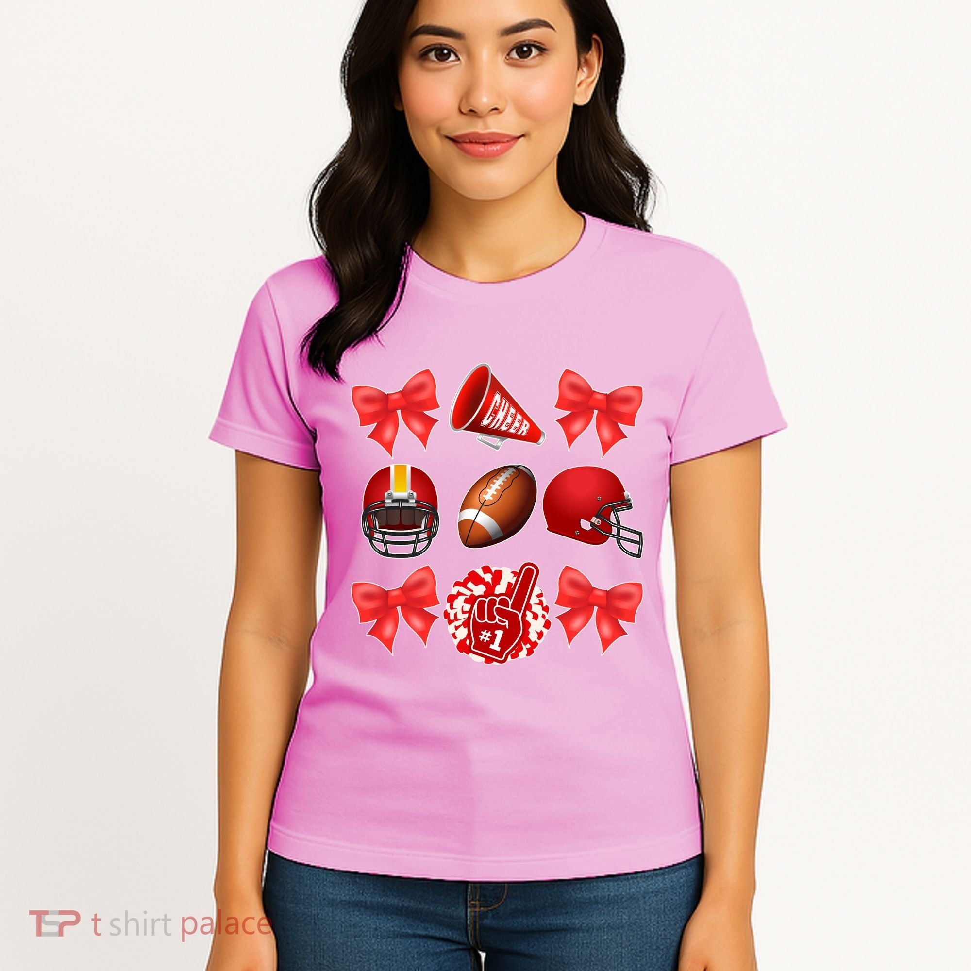 Cute Football Cheer Fan Lover Coquette style Women's T-Shirt