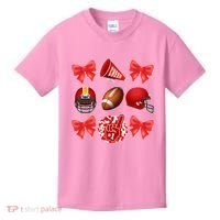 Cute Football Cheer Fan Lover Coquette style Kids T-Shirt thumb 0