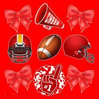 Cute Football Cheer Fan Lover Coquette style Santa Hat thumb 1