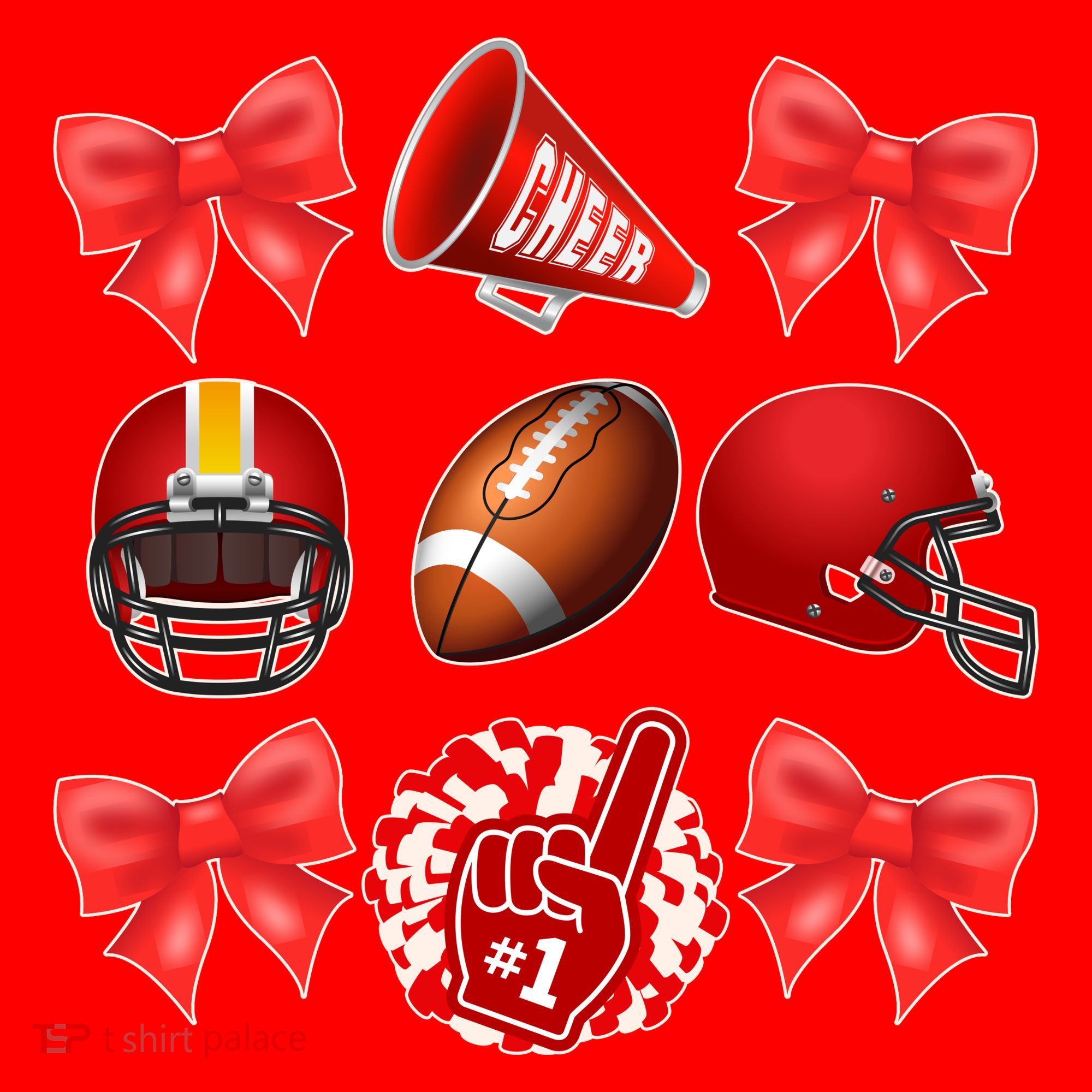 Cute Football Cheer Fan Lover Coquette style Santa Hat