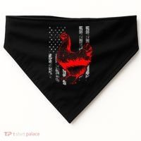 Chicken Farmer Cool Chicken Flag USA-Made Doggie Bandana thumb 0