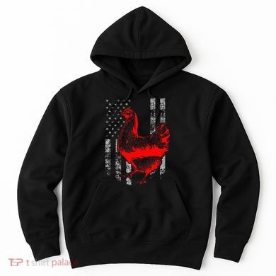 Chicken Farmer Cool Chicken Flag Hoodie