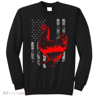 Chicken Farmer Cool Chicken Flag Sweatshirt