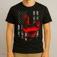 Chicken Farmer Cool Chicken Flag T-Shirt thumb 3