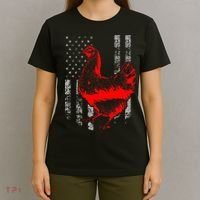 Chicken Farmer Cool Chicken Flag T-Shirt thumb 4