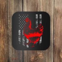 Chicken Farmer Cool Chicken Flag Coaster thumb 0