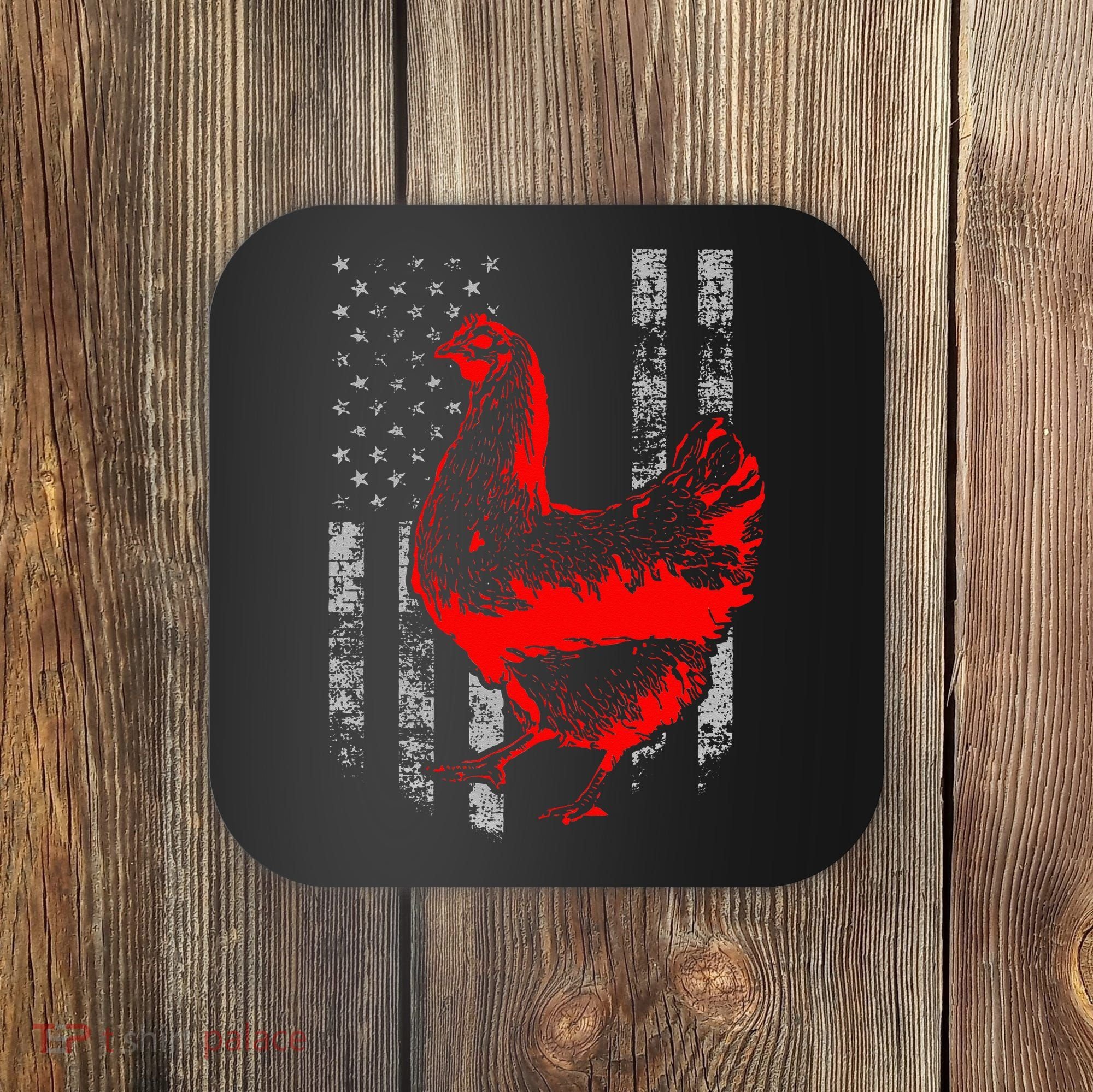 Chicken Farmer Cool Chicken Flag Coaster