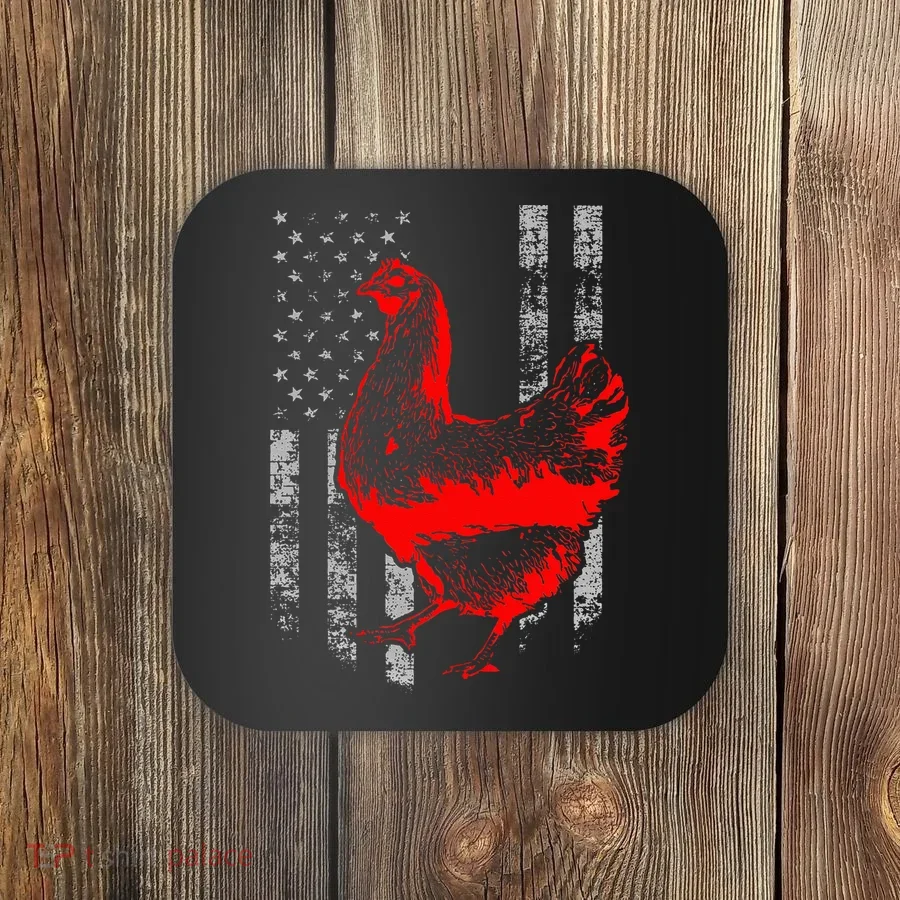 Chicken Farmer Cool Chicken Flag Coaster