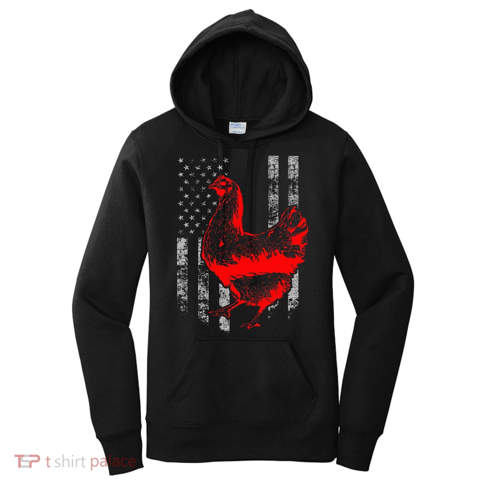 Chicken Farmer Cool Chicken Flag Women's Hoodie