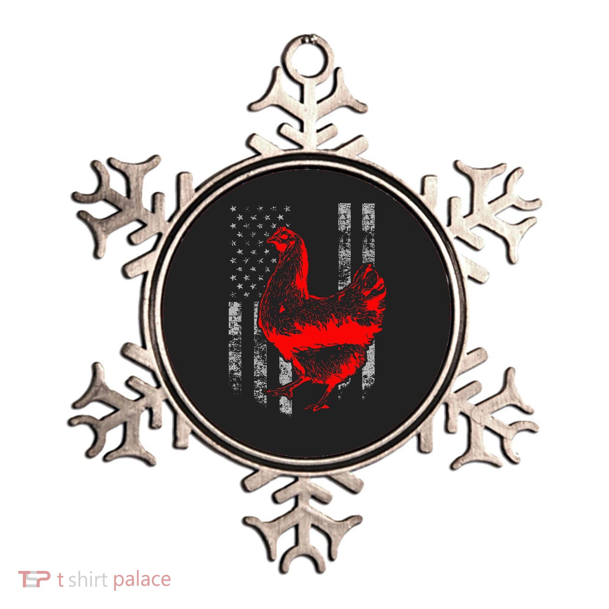 Chicken Farmer Cool Chicken Flag Ornament