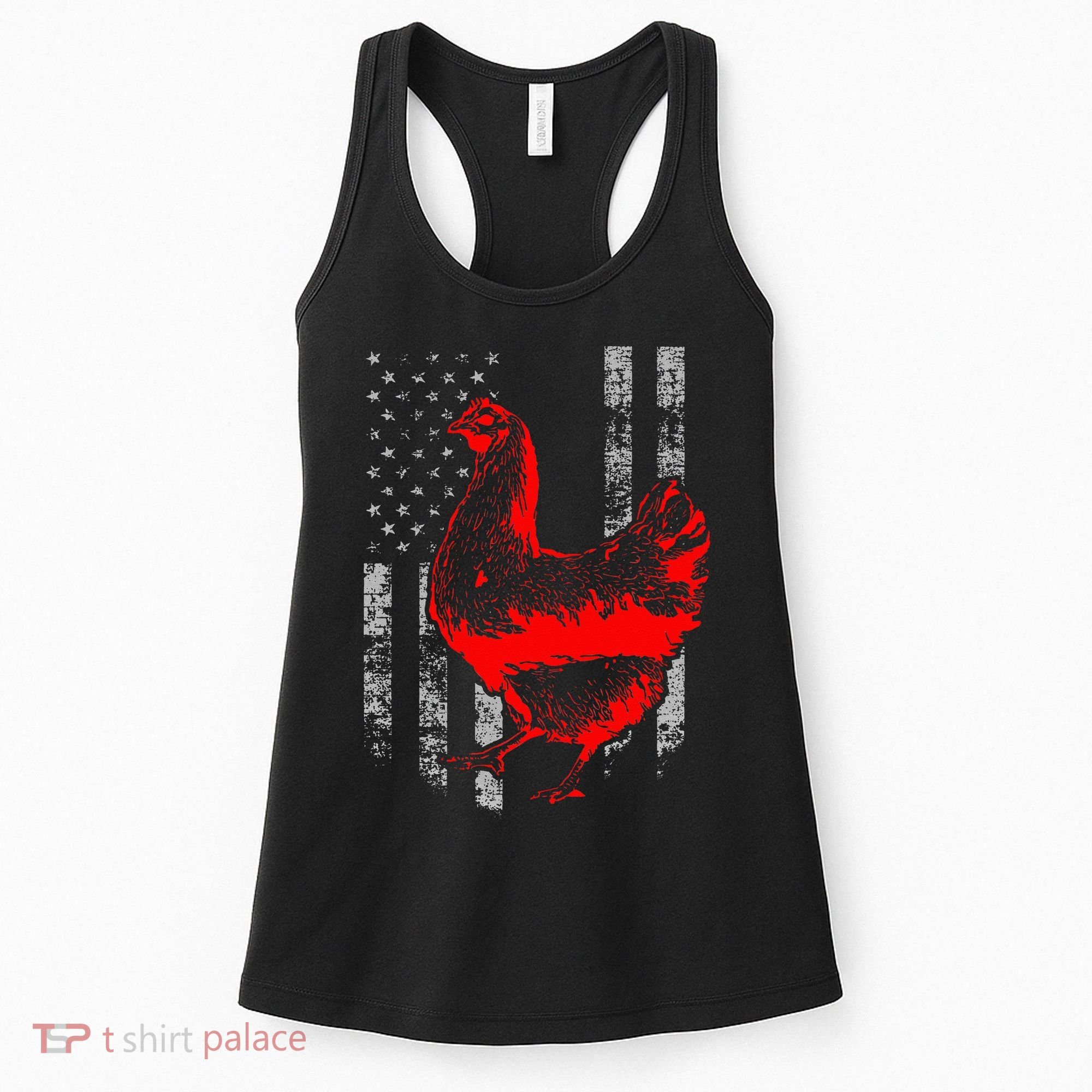 Chicken Farmer Cool Chicken Flag Women's Tank Top