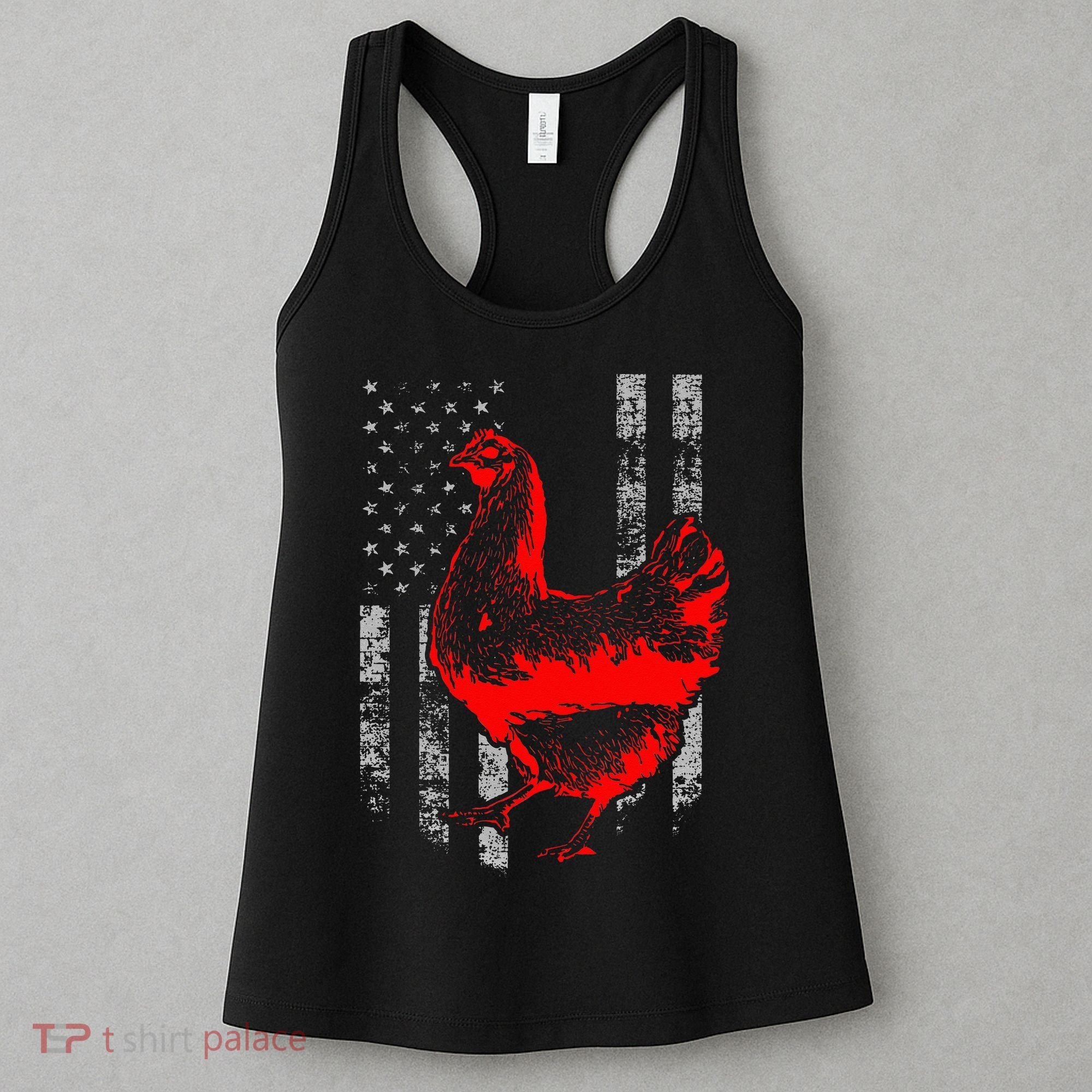 Chicken Farmer Cool Chicken Flag Women's Tank Top