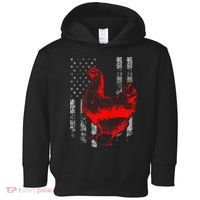 Chicken Farmer Cool Chicken Flag Toddler Hoodie thumb 0