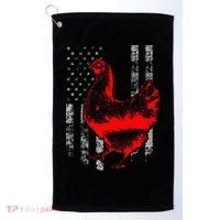 Chicken Farmer Cool Chicken Flag Golf Towel thumb 0