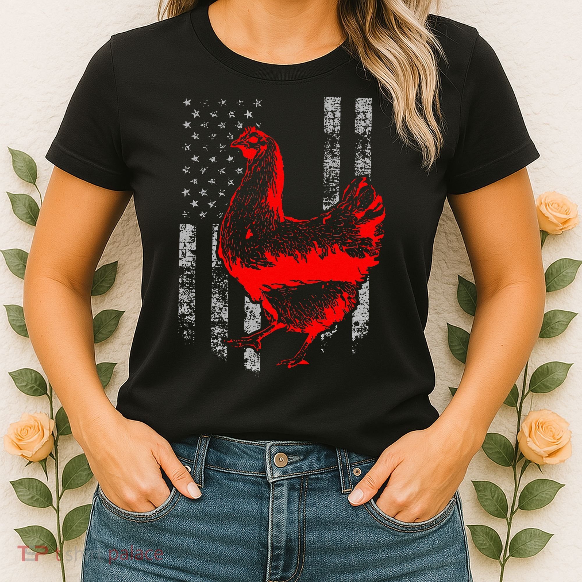 Chicken Farmer Cool Chicken Flag Women's T-Shirt