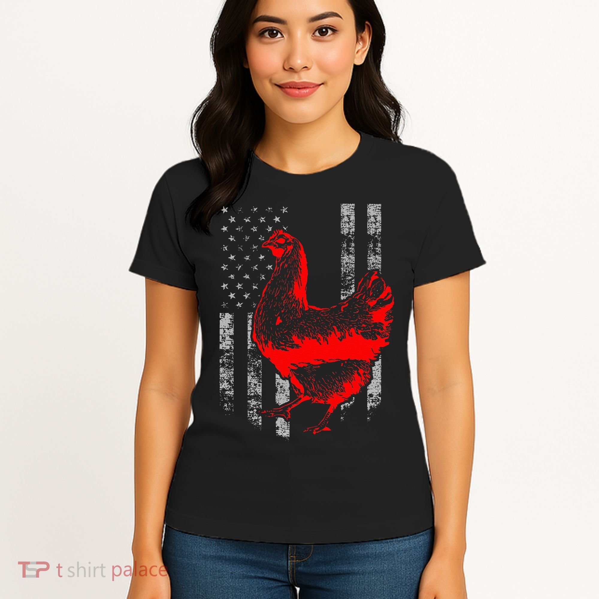 Chicken Farmer Cool Chicken Flag Women's T-Shirt