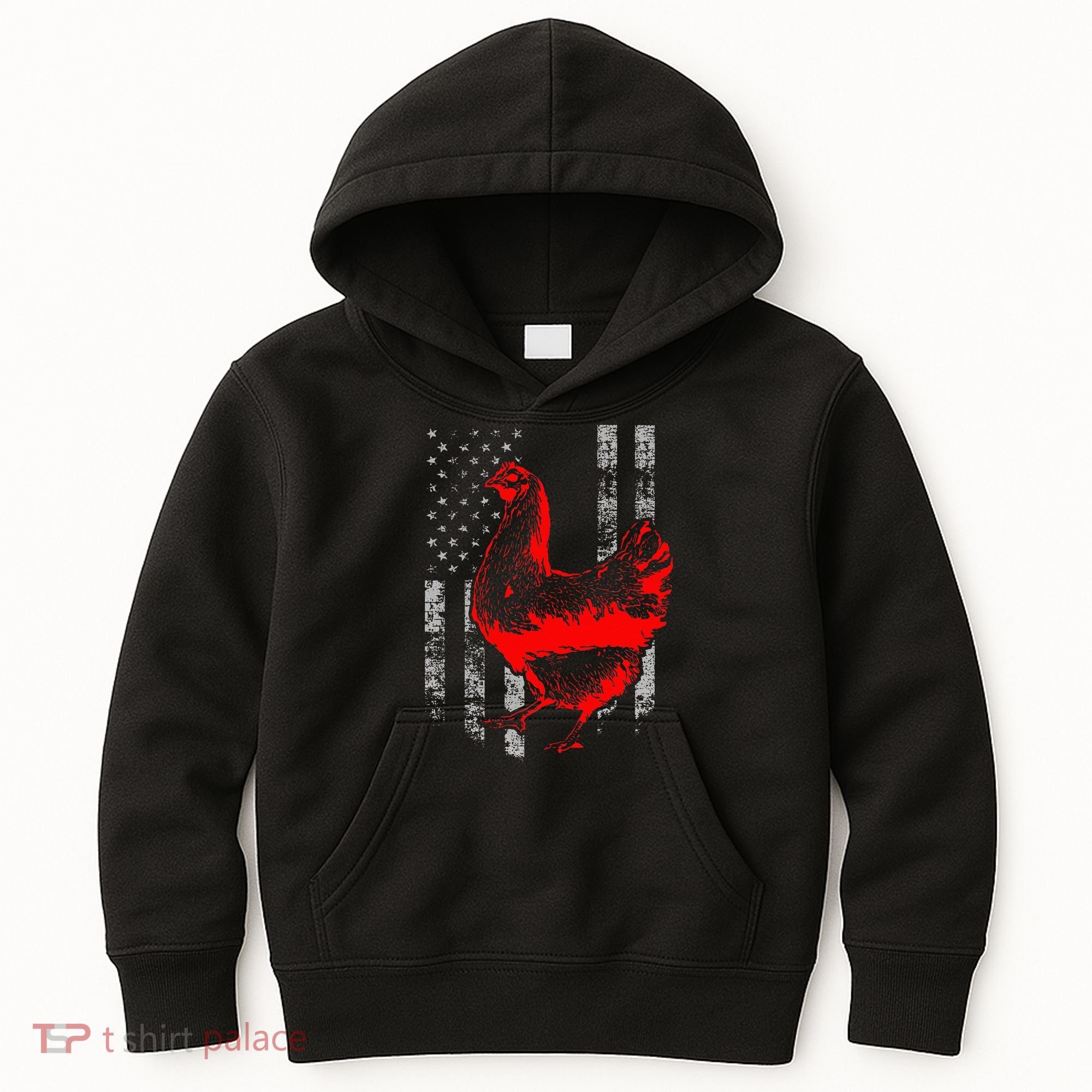 Chicken Farmer Cool Chicken Flag Kids Hoodie