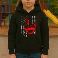Chicken Farmer Cool Chicken Flag Kids Hoodie thumb 3