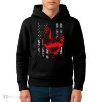 Chicken Farmer Cool Chicken Flag Kids Hoodie thumb 4