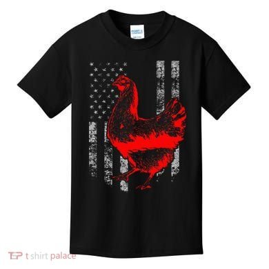Chicken Farmer Cool Chicken Flag Kids T-Shirt