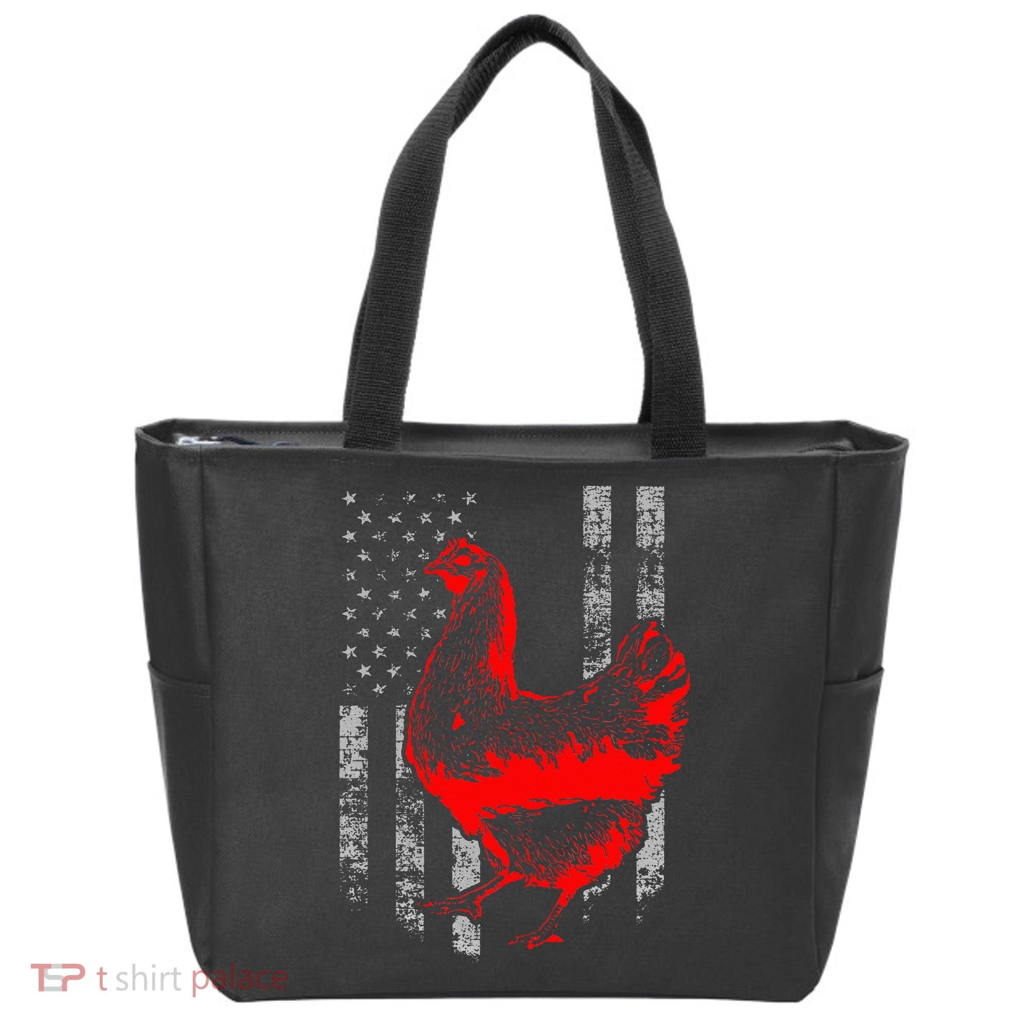 Chicken Farmer Cool Chicken Flag Tote Bag