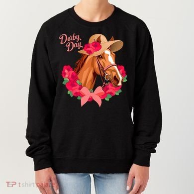 Cute Floral Derby Day Horse Women's Sweatshirt
