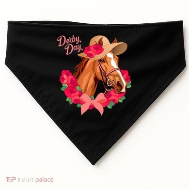Cute Floral Derby Day Horse USA-Made Doggie Bandana