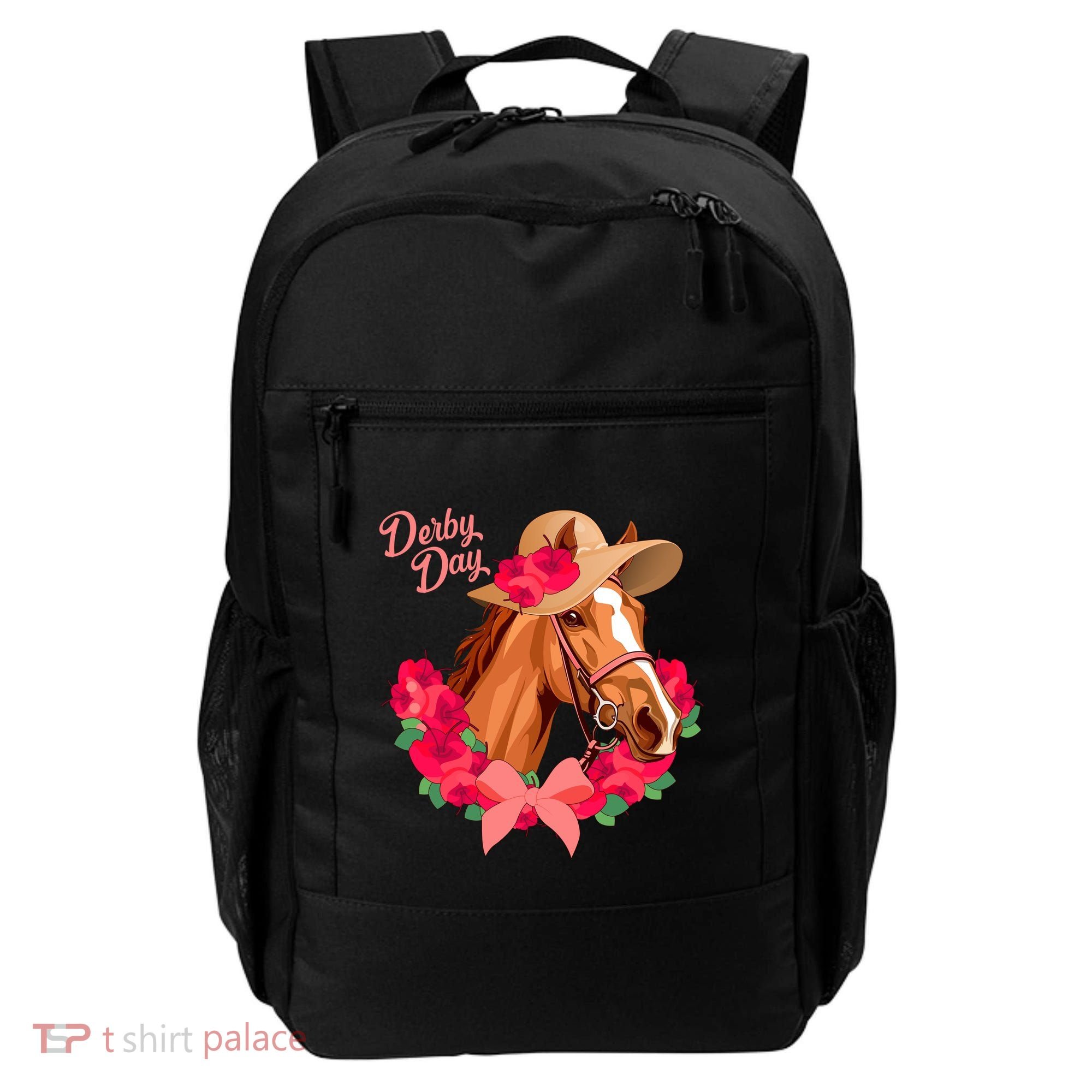 Cute Floral Derby Day Horse Backpack