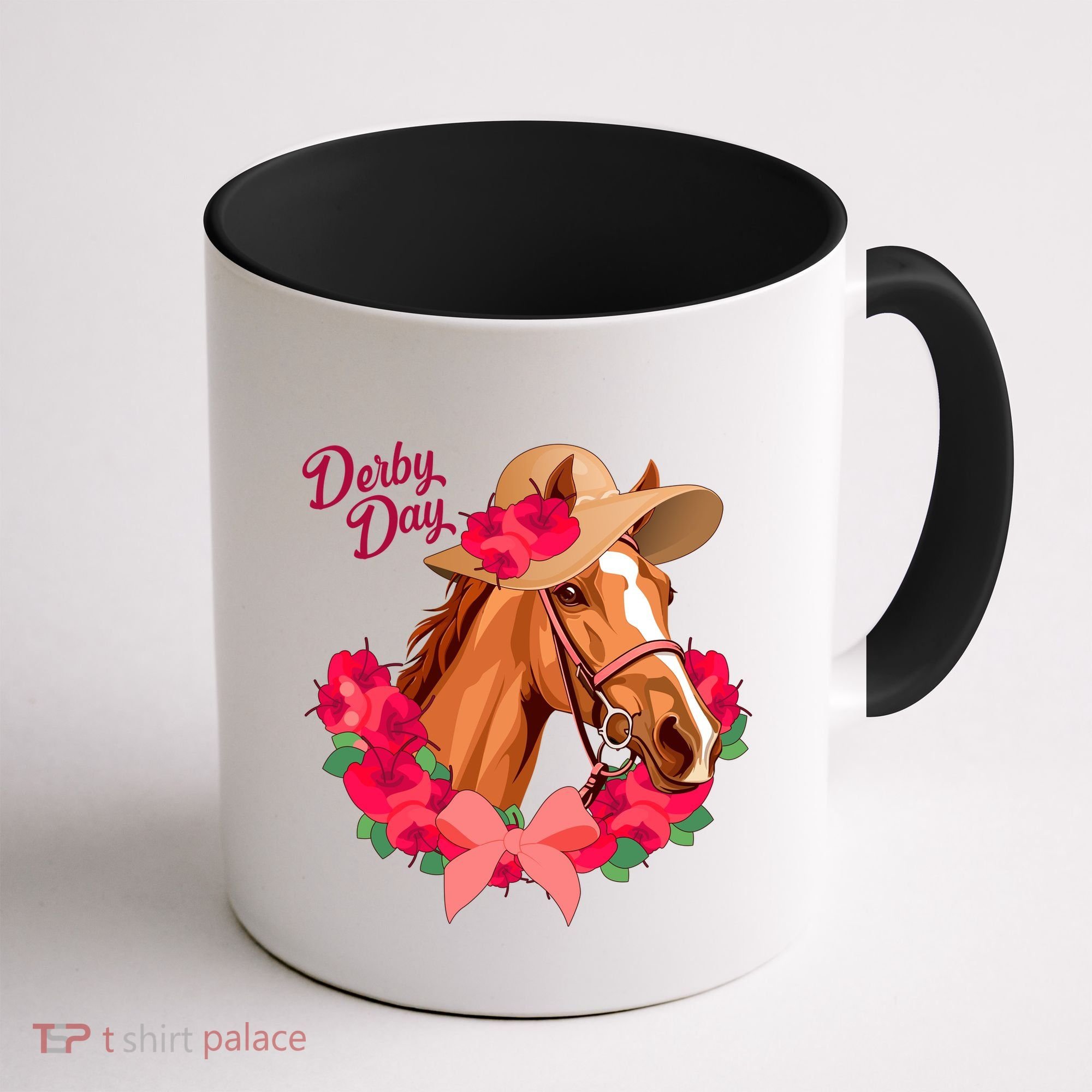 Cute Floral Derby Day Horse Coffee Mug