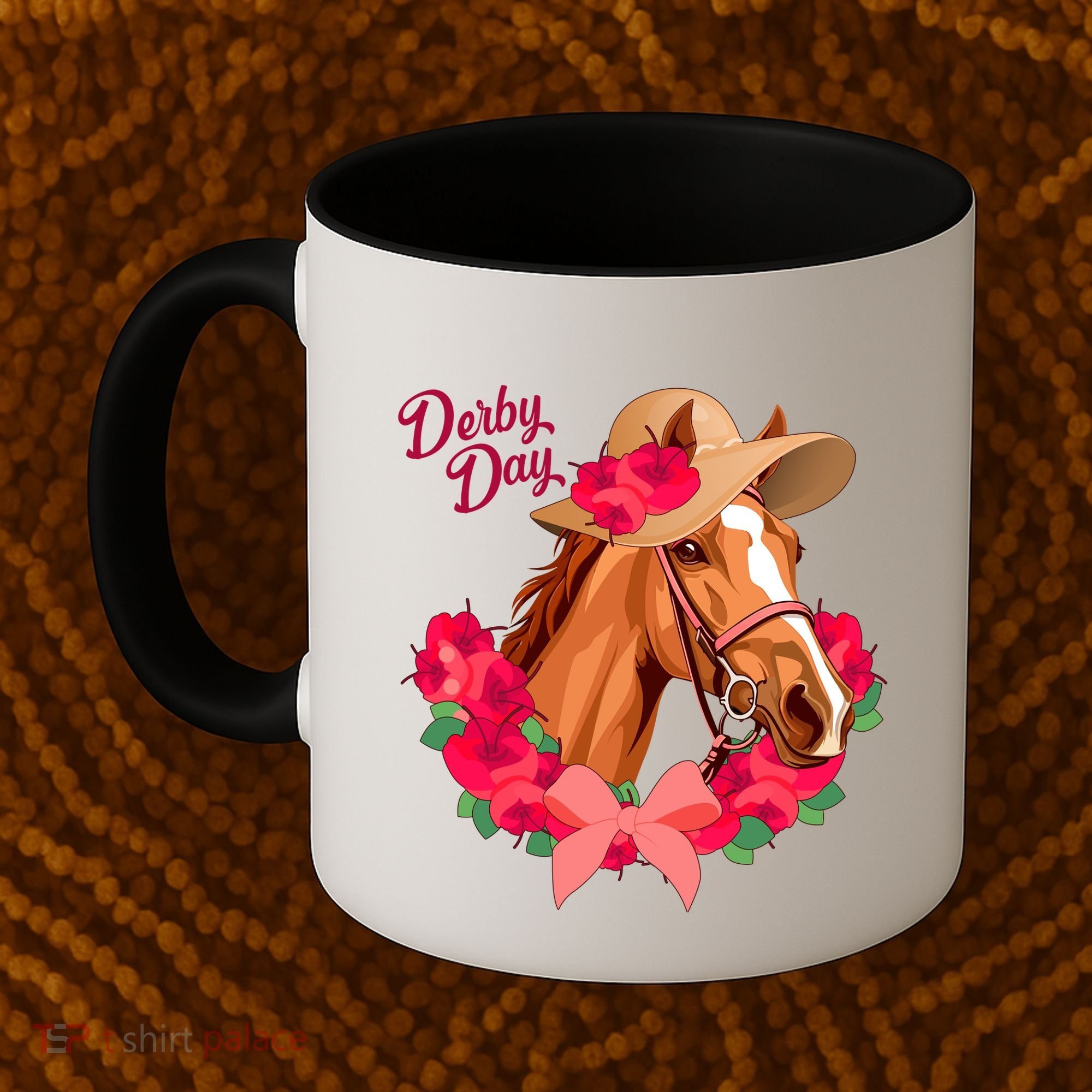 Cute Floral Derby Day Horse Coffee Mug