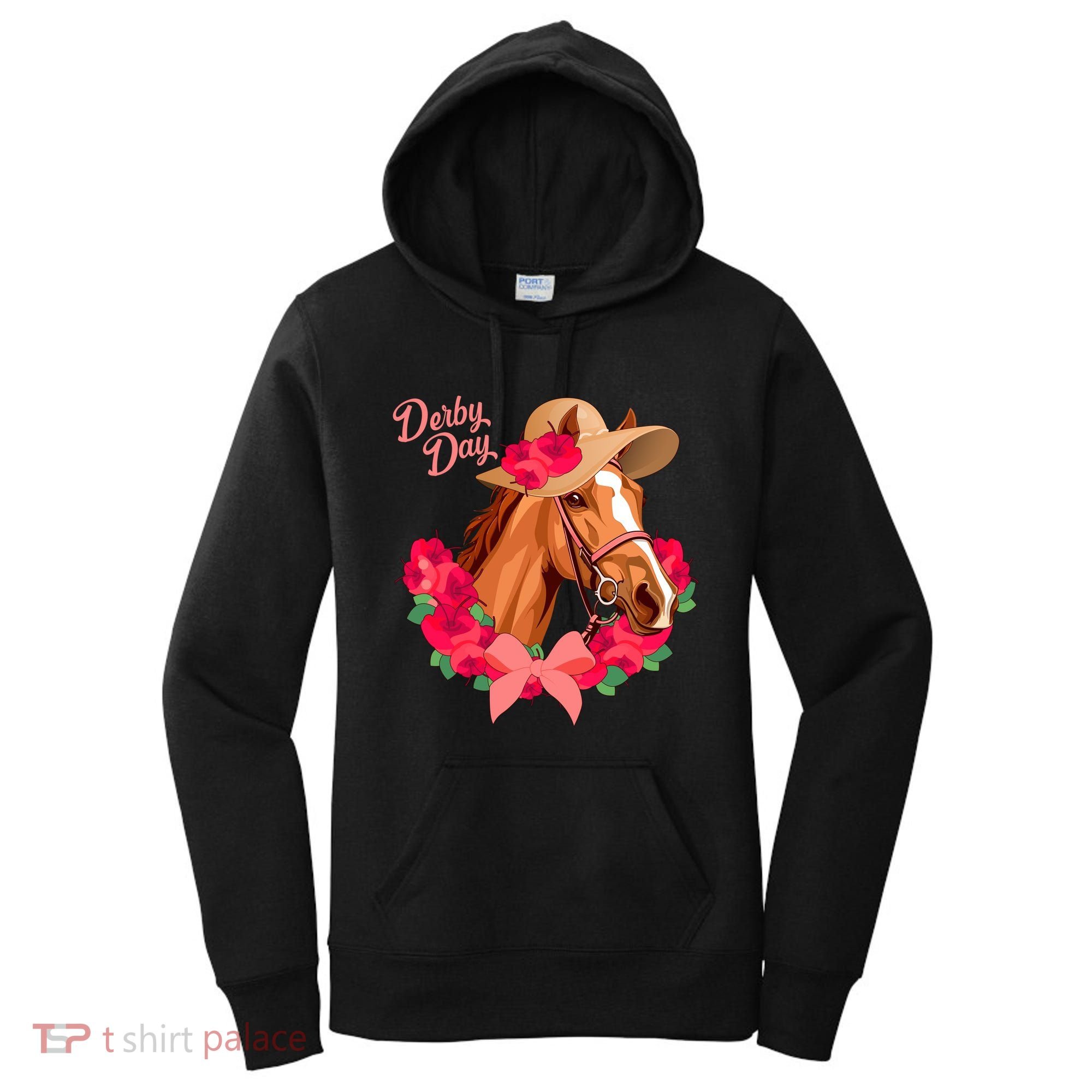 Cute Floral Derby Day Horse Women's Hoodie