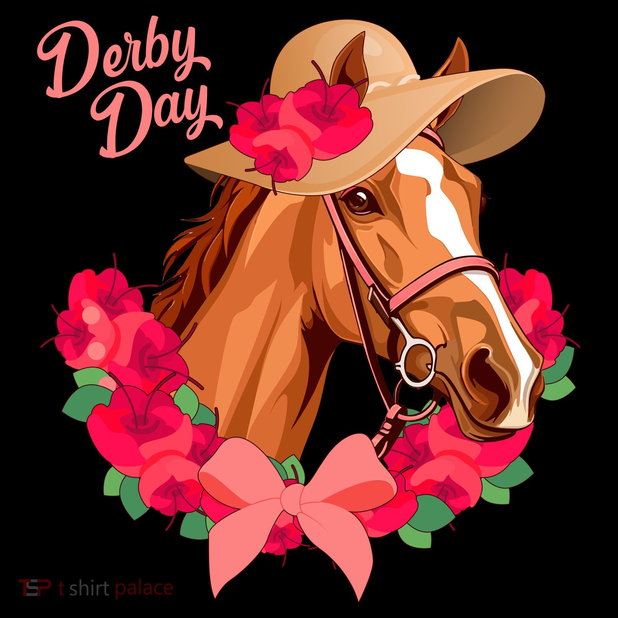 Cute Floral Derby Day Horse Women's Hoodie