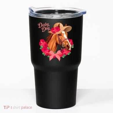 Cute Floral Derby Day Horse Tumbler