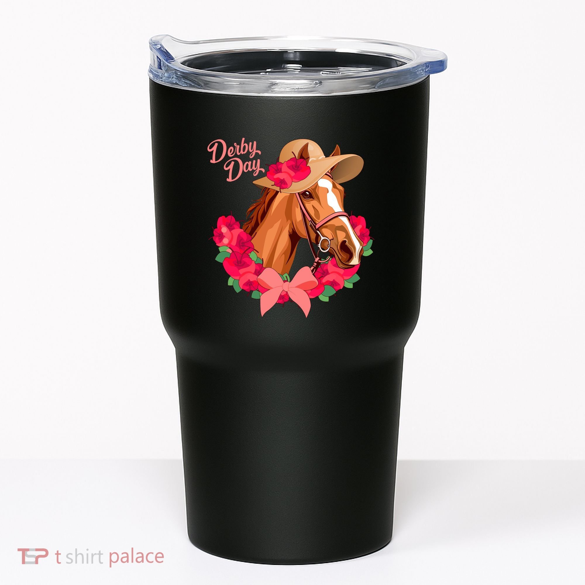 Cute Floral Derby Day Horse Tumbler