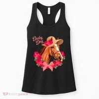 Cute Floral Derby Day Horse Women's Tank Top thumb 0
