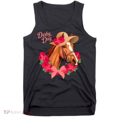 Cute Floral Derby Day Horse Tank Top