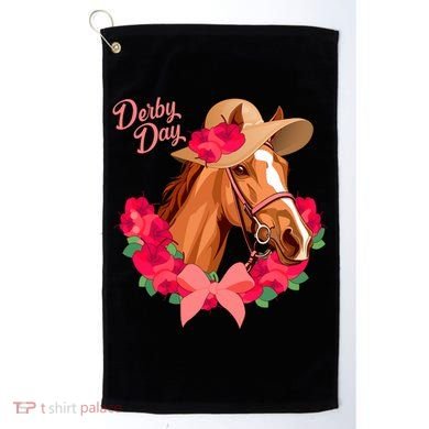 Cute Floral Derby Day Horse Golf Towel