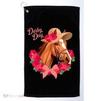 Cute Floral Derby Day Horse Golf Towel thumb 0