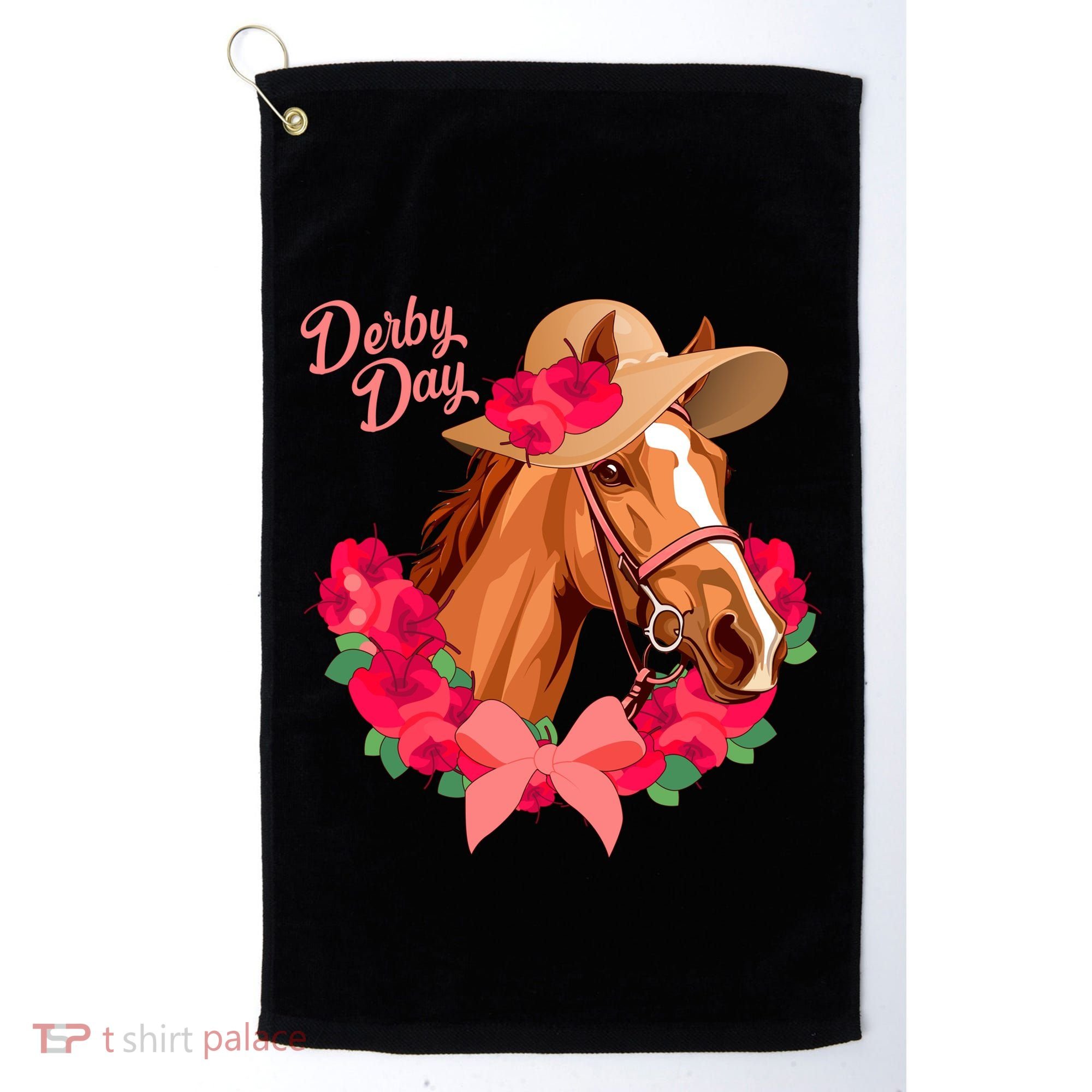 Cute Floral Derby Day Horse Golf Towel