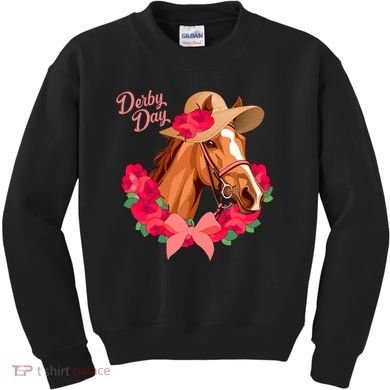 Cute Floral Derby Day Horse Kids Sweatshirt