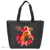 Cute Floral Derby Day Horse Tote Bag thumb 0