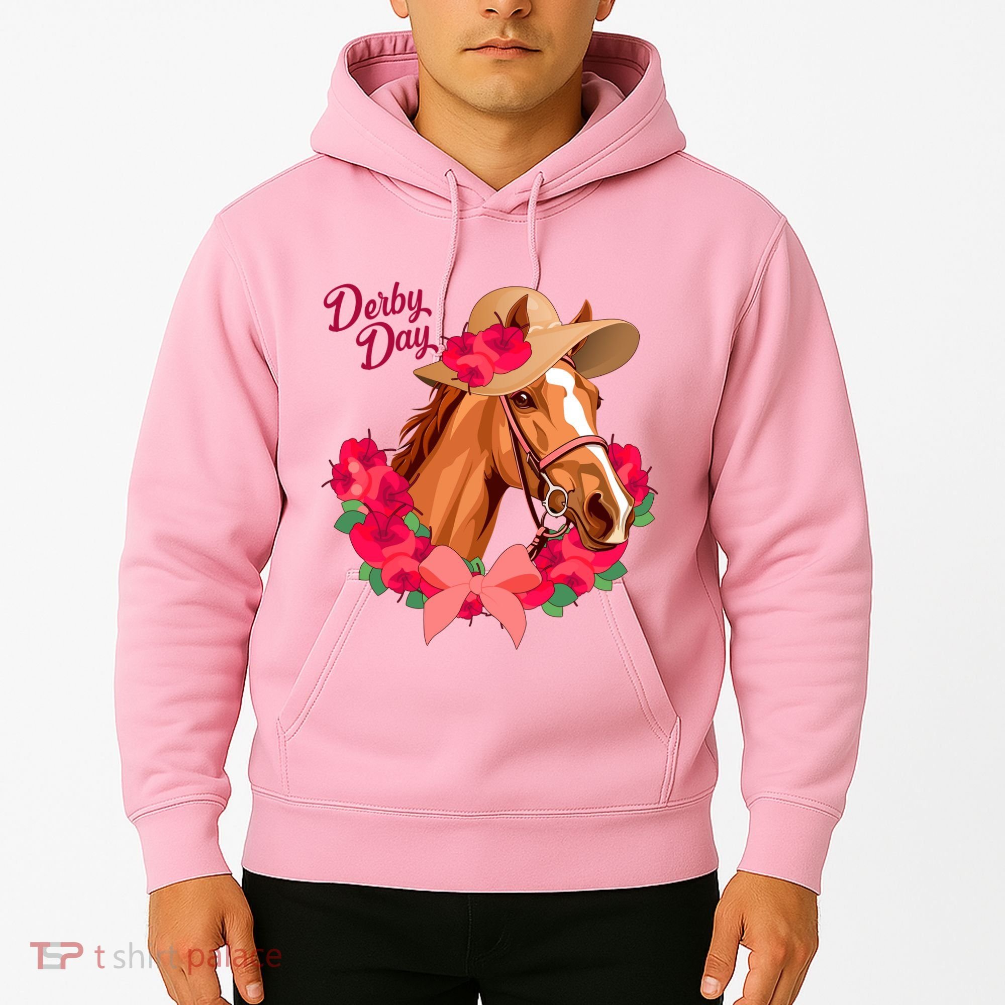 Cute Floral Derby Day Horse Hoodie